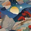 Placeholder: Colourful, peaceful, Egon Schiele, Max Ernst, night sky filled with galaxies and stars, rock formations, trees, flowers, one-line drawing, sharp focus, 8k, deep 3d field, intricate, ornate