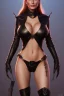 Placeholder: Raquel Welch as evil queen in black leather, leather, busty, cleavage, angry, stern look. character design by cory loftis, fenghua zhong, ryohei hase, ismail inceoglu and ruan jia. unreal engine 5, artistic lighting, highly detailed, photorealistic, fantasy