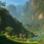 Placeholder: A verdant canyon bustling with life