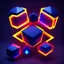 Placeholder: Hyper Realistic Low-Poly Hexagonal Shapes [With Navy-Blue Red & Yellow Neon Lightings].