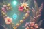 Placeholder: Tropical flowers, realistic heart drawing, crystals, tropical leaves, sacred altar, Fantasy home, cute animal.