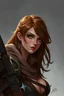 Placeholder: a pretty woman, hazel hair, fantasy, soldier, digital art, stylised