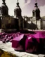 Placeholder: A blackish magenta city made out Ica stones painted by John Singer Sargent