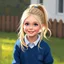 Placeholder: a pretty girl, age 8, blonde hair in a pony tail, playing outside, blue school jumper, digital painting, stylised