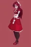 Placeholder: Ragazza vestita in stile Lolita rosso in stile