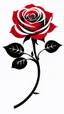 Placeholder: a rose where the stem and leaves(black) is made of smoke, and the flower(red) is made of smoke and flame shapes, vector