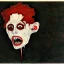 Placeholder: Horror Disfigured bald Vampire,blood big canine teeth with blood,full body by egon Schiele,