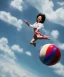 Placeholder: Ultra realistic speed clouds sky scene, wide angle view, childs falling down with many Childs background, circus dress style, feather color, free jumping flying, many trinkets, hair monster, many jelly beans, balls, color smoke, smile, happy, extreme, wind, clouds sea, 20,000 feet altitude, stratosphere, soft color, highly detailed, unreal engine 5, ray tracing, RTX, lumen lighting, ultra detail, volumetric lighting, 3d, finely drawn, high definition, high resolution.