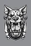 Placeholder: angry bull terrier hockey logo, thick lines, vector