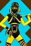 Placeholder: HQ photograph. Geometric 3D tiling on the background, Egyptian. Bronze color, Yellow, Black Cyan, Cyber-punk, full-mask, big old AKG headphones, golden rings & disc, fencing mask. Selfie archer. Asa Akira, lightly armored, electronic circuits. Thick tights, thick calves, bend fell, wide hip, flat belly. Ancient artifact attached. Perfect body. Matrix movie clothes, Silver leather area, tippet, latex. Wicked sneakers. Daft Punk, Tron Movie. Haute Couture. 1990's. Ancient telephone microphone.