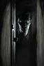 Placeholder: The man standing on the other side of the door, looking through the peephole with a suspicious expression on his face, modifiers: dark, Moody, shadowy, Low angle, film noir, Highly detailed, Digital painting, Artstation, Sharp focus, contrast, Contrasting colors, mystery, suspenseful, thriller, Expressionism, trending on deviantart, art by jock and sean phillips.