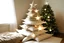 Placeholder: Mattresses on top of each other as a Christmas tree with star on top, make it dreamy magical feeling, creative, simple