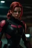 Placeholder: black widow in a pink battle suit