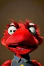 Placeholder: Waist up muppet Portrait, Nicolás maduro muppet doll, mustache, photo studio, red background, unreal engine 5, concept art, art station, ray tracing, lumen lighting, ultra detail, volumetric lighting, 3d.