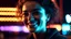 Placeholder: Photoreal magnificent neon vibes woman smiling and looking invincible, as seen through glass, photorealistic, bokeh masterpiece smooth shading, ultra detailed, high resolution, cinematic, unreal 6, subtle shadows, octane render, 8k, cinema 4d, HDR, dust effect, vivid colors