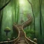 Placeholder: photo of intricate, realistic bamboo forest with wooden walkway leads to nowhere, 8k, high-quality, ultrafine-detail, intricate, detailed matte, digital painting, artwork, brian froud, howard lyon, selina french, anna dittmann, annie stokes, Greg Rutowski