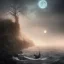 Placeholder: shore, dark, fog, moon, stormy, ethernal, mermaid,