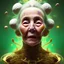 Placeholder: Octane render. 4K Oil painting. Fine art. Detailed. Fractal. Chakras. Sacred geometry. a brain exploding. kintsugi. Chaos. Portrait of a old woman crying.a mind fracturing.confusion. Tears the colour of oil.