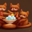 Placeholder: multiple gingerbread kittens, gumdrop eyes, vibrant, ball of yarn, 8k resolution, centered, high-quality, fine-detail, digital art, detailed matte, volumetric lighting, illustration, 3D octane render, brian froud, howard lyon, greg rutowski, George Grie