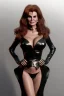 Placeholder: Raquel Welch as evil queen in black leather gown, angry, busty, curvey, cleavage, unreal 5, octane render, cinema4d, dynamic lighting, dramatic lighting, 4k, redshift render, highly detailed, hyper realistic