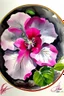 Placeholder: Dinner Plate Hibiscus on the Appalachian Trail; Ink wash with pink and purple hibiscus