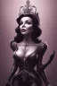 Placeholder: Joan Collins as evil queen in black leather, leather, busty, cleavage, angry, stern look. character design by cory loftis, fenghua zhong, ryohei hase, ismail inceoglu and ruan jia. unreal engine 5, artistic lighting, highly detailed, photorealistic, fantasy