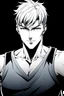 Placeholder: Exactly the same photo but wearing a white superhero suit
