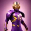 Placeholder: Cosmos super hero, purple costume,4k image, yellow