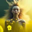 Placeholder: maxima hyper realist, hyper detailed,laying down in gras with yellow flowers for hair, closed eyes, rtx, reflection, 8k, glow, winning photography, caustics