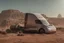 Placeholder: A Tesla 'Semi' (semi truck) is parked, in Mos Eisley on the planet Tatooine. (CINEMATIC, WIDE ANGLE LENS, PHOTO REAL)