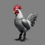 Placeholder: Make a chicken; make it a combat chicken; fine lines; grayish coloring; iron spike helmet; open wings; boots on the feet