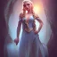 Placeholder: Artgerm, WLOP, Greg Rutkowski;Star Wars, Beautiful Elsa From Frozen Face And Body, Exposed Chest, Full Body, Nudist. Drawn By Thomas Kinkade