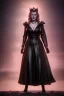 Placeholder: Kate Winslet as evil queen in black leather gown, cleavage, angry, stern look unreal 5, octane render,cinema4d, dynamic lighting, dramatic lighting, 4k, redshift render, highly detailed, hyper realistic