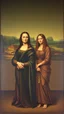 Placeholder: Mona Lisa and Leonardo da Vinci standing side by side in a painting