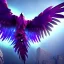 Placeholder: bird like creature, wings, feathers, ultraviolet dimension, epic, big, beautiful, attractive, colourful, carnivore, double bodyparts, deep colours, 8k resolution, dynamic lighting,ultra hyperdetailed, intricately detailed, Unreal Engine 5