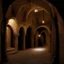 Placeholder: in an dark underground city with pueblo, greek, and islamic architecture