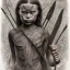 Placeholder:  Greta Thunberg Chef Maori iron maiden tatouages tribaux maoris, arc à flèches, full détail, 4k,