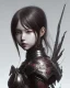 Placeholder: Detailed anime baby girl, dark brown hair, black and red dragon scale armour, intricate details, full body portrait, keep head in frame, slight smile, black Japanese motif, concept art, highly detailed, digital painting, concept art, sharp focus, illustration, art by Yoji Shinkawa, WLOP and greg rutkowski and alphonse mucha and artgerm and yanjun Chen and Junji ito and Makoto Shinkai, HDR, octane render