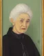 Placeholder:  portrait of a dignified old woman with green eyes and white hair in the style of Aleksander Rostov