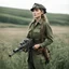 Placeholder: [standing in a Cornwall field] A woman elf, clad in a dirty World War I worker's uniform, her delicate features stark against the rugged attire. But what truly caught the eye was the heavy machine gun she carried with ease, a juxtaposition of elegance and power that defied conventional stereotypes.