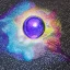 Placeholder: melted crayon drawing of crystal ball on embroidered cloth, galaxy and milky way inside crystal ball, 8k resolution, high-quality, fine-detail, ornate, baroque, muted colors, intricate, digital art, detailed matte, volumetric lighting, illustration, octane render,