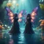 Placeholder: two Mind flayer witches with butterfly wings under water in well lit well ,bokeh like f/0.8, tilt-shift lens 8k, high detail, smooth render, down-light, unreal engine,bokeh like f/0.8, tilt-shift lens 8k, high detail, smooth render, down-light, unreal engine