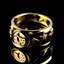 Placeholder: Men's yellow gold ring with moon and star theme