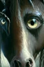 Placeholder: Demon Horse ,cute, big eyes, reflection in eyes, magical,whole body, Art by Norman Rockwell, digital art, trending on artstation, high contrast, deep color, magical, beautiful