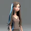 Placeholder: simple female 3d character long hair