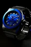 Placeholder: "Generate a high-resolution image of an Avenger watch with a striking blue dial and luminous markers."