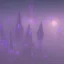 Placeholder: ALIENS FLOATING, MAGIC BUILDING, FOGGY NIGHT, GLOWING, PURPLE, TOWERS, 4K, 8K, CINEMATIC