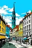 Placeholder: Bratislava old city, city of Slovakia, typical picture, nice view, pop art