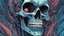Placeholder: a close up of a person with a skull on their head, blue and black colors, anime skull portrait man, scary detailed art in color, hiroyuki-mitsume takahashi, nychos art aesthetic, half man half skeleton, anime cyberpunk art, colored manga art, rossdraws pastel vibrant, hot colors. insanely detailed, beautiful anime portrait, stunning anime face portrait, scary art in color
