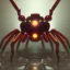 Placeholder: portrait painting of a steampunk red robot spider, ultra realistic, intricate details, ultra highly detailed, shiny, smooth, studio quality, octane render, Surrealism, Triadic colour scheme,glow-stick, ambient lighting,nightclub lighting, polaroid, 100mm, --ar 1:1 --v4